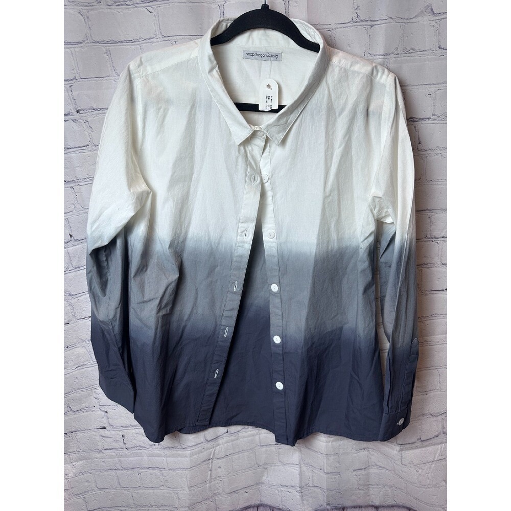 Snapdragon & Twig Ombre Button Down Shirt Casual Cotton Small